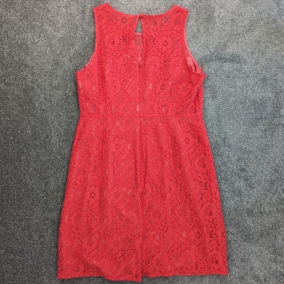 J. Crew coral floral cotton lace dress women's size 12 - Picture 8 of 13